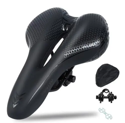 Produktbild: OSIGEI Fahrradsattel mit überzug Gel MTB Sattel Bequemer Hohl Ergonomisch Fahrradsitz Tourensattel Velo Sattel Herren Damen für Herren Damen MTB Rennrad Mountainbike Heimtrainer City Dirt E Bike