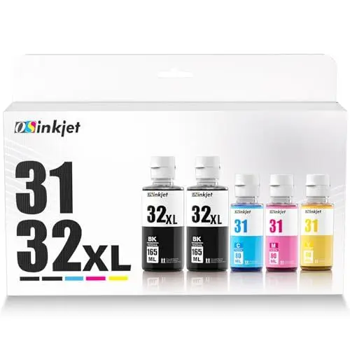 Produktbild: Osinkjet Druckertinte 31 32XL Kompatibel für HP Smart Tank 5105 7005 7305 5106 5108, Tinte 31 32 XL für Smart Tank 7005 7605 7006 7306 455 515 519 530 558 559 570 655 670 750 790 Drucker