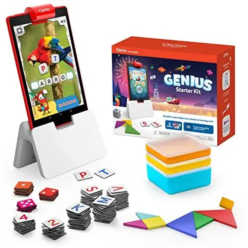 Produktbild: Osmo - Genius Starter Kit für Fire-Tablet - 5 interaktive Lernspiele - Alter 6-10 Jahre - Mathematik, Rechtschreibung, Kunst, Kreativität und Physik