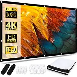 Produktbild: Osoeri Leinwand Beamer 120 Zoll, 16:9 HD Faltbarer Beamer Leinwand, Anti-Falten Doppelseitige Projector Screen 265x149cm, Tragbarer Projektor Leinwand für Zuhause, Schule, Treffen