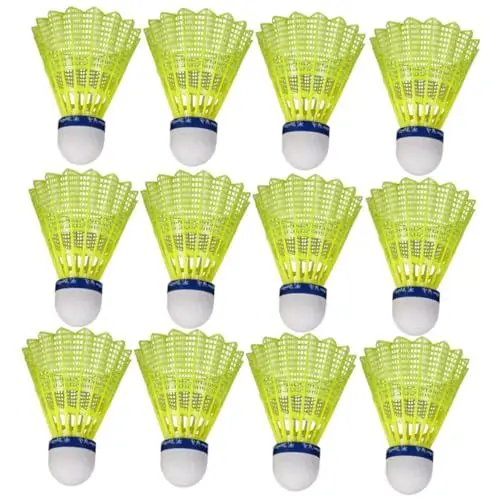 Produktbild: OSOLADY Stabile Kunststoff-federbälle Für Badminton – 12 Stück Ideal Für Das Schultraining Und Familienspaß