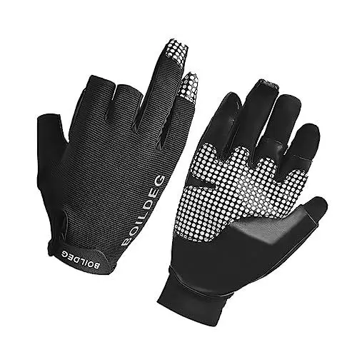Produktbild: BELLIFFY 1paar Professionelle Reflektierende Angelhandschuhe Für Outdoor-aktivitäten rutschfest Schwarz Für Angeln Und Andere Aktivitäten Langlebig Und Tragbar