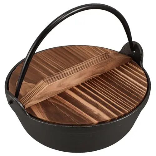 Produktbild: OSOLADY Japanischer Suppentopf Aus Gusseisen 19 cm Einzelner Nicht Beschichteter Kochtopf Für Outdoor-Camping Hängetopf Zum Kochen Familientreffen Abenteuer Im Freien