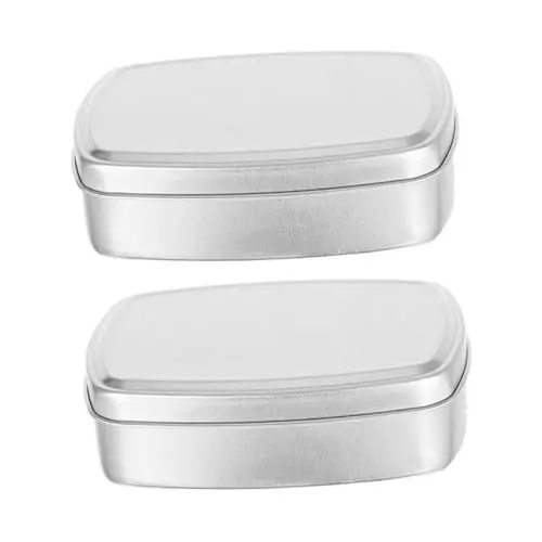 Produktbild: OSOLADY 2St Aluminiumbox-Balsampaste reiseseifenschale mit deckel seifenabtropfschale Badezimmer Seifenbehälter Balsam-Behälter Duft-Behälter Seifenstück Reiseetui Metalldose klein Silver