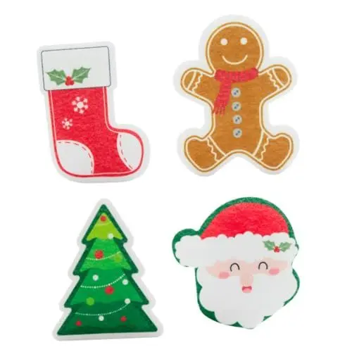 Produktbild: OSOLADY 4 Stück Spülschwamm Weihnachtsschwamm süßer Waschschwamm Küchenschrubber für Geschirr Reinigungsschwamm Spülschwämme Küche Süße Schwammküche schrubben schwämme küche Küchenschwamm