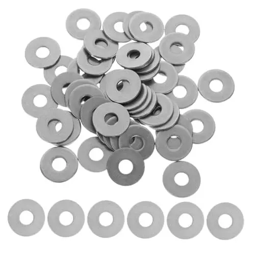 Produktbild: OSOLADY 50-teiliges Unterlegscheiben-set Aus Edelstahl Flache Unterlegscheiben Für Bolzen Und Schrauben Schwarzes Metall Zum Lösen Der Dichtung