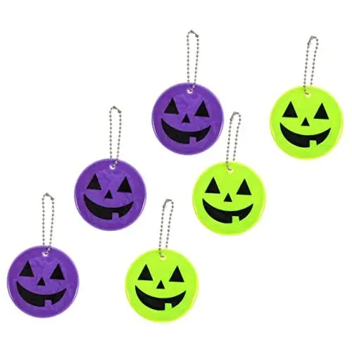 Produktbild: OSOLADY Hängende Halloween-Dekoration 6er-Pack Reflektierende Kürbis- Reflektierende Tags Für Nachtfahrten Gelb