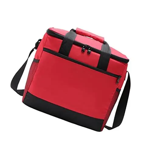 Produktbild: OSOLADY Isolierte Picknicktasche Kühlbox für Lebensmittel Tragbare Kühl Tasche für Outdoor Aktivitäten Rot mit Verstellbarem Schulterriemen und Wasserdichtem Peva Futter