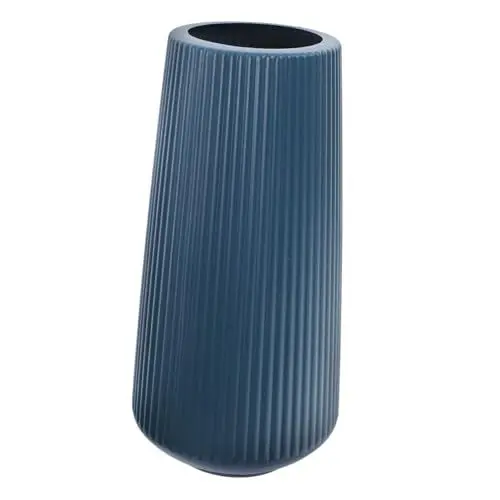 Produktbild: OSOLADY Ribbed Vase Für Frische Und Trockene Blumen Große Nordische Blumenvase Kunststoff Dekorative Vase Für Schlafzimmer Und Einfacher Stil