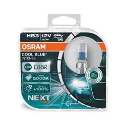 Produktbild: OSRAM 9005CBN-HCB Cool Intense Hb3, +100 Prozent Mehr Helligkeit, Bis Zu 5.000K, Halogen Scheinwerferlampe, Led-Look, Duo Box (2 Lampen), Blau