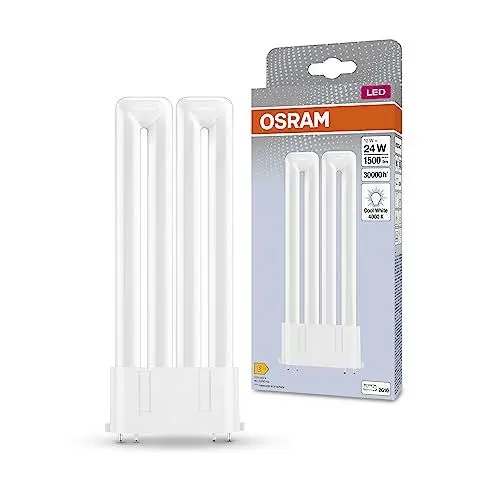 Produktbild: OSRAM DULUX LED F24 EM, 2G10, 12W, 1500lm, 4000K, kaltweiße Lichtfarbe, LED-Ersatz für herkömmliche Kompaktleuchtstofflampen mit 4pol. 2G10 Stecksockel, extrem lange Lebensdauer, keine Aufwärmzeit