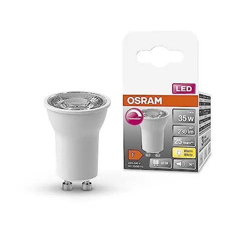 Produktbild: OSRAM LED SPOT PAR11 35 LED-Reflektorlampe, Sockel GU10, 3W, 230lm, 2700K, warmweißes Licht, sehr geringer Energieverbrauch, lange Lebensdauer, sofort 100% Licht, keine Aufwärmzeit,6-Pack