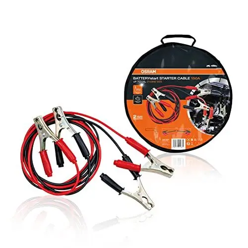 Produktbild: OSRAM STARTER CABLE 150A, Starthilfekabel für Benzinmotoren, 6/12, OSC060, Überbrückungskabel für ≤1,6L Motoren, kupferbeschichtetes Aluminium, 2,5m
