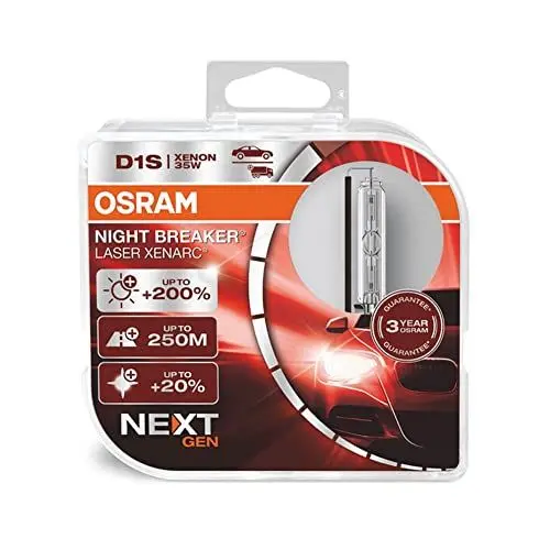 Produktbild: OSRAM XENARC NIGHT BREAKER LASER D1S Next Generation, +200 % mehr Helligkeit, HID Xenon-Scheinwerferlampe, 66140XNN-HCB, Duo Box (2 Lampen)