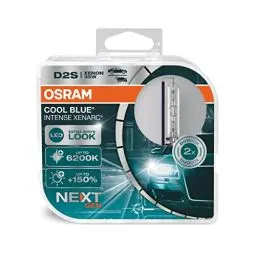 Produktbild: Osram XENARC COOL BLUE INTENSE D2S, +150% mehr Helligkeit, bis zu 6.200K, Xenon-Scheinwerferlampe, LED Look, Duo Box (2 Lampen)