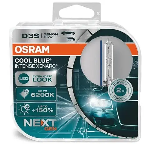 Produktbild: OSRAM Xenarc Cool Blue Intense D3S, 150 Prozent Mehr Helligkeit, Bis Zu 6.200 K, Xenon-Scheinwerferlampe, Led Look, White - Duo Box (2 Lampen)