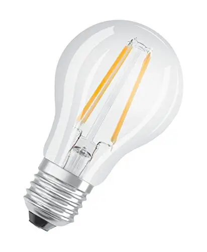 Produktbild: Osram LED Base Classic A Lampe, in Kolbenform mit E27-Sockel, nicht dimmbar, Ersetzt 60 Watt, Filamentstil Klar, Warmweiß - 2700 Kelvin, 2er-Pack