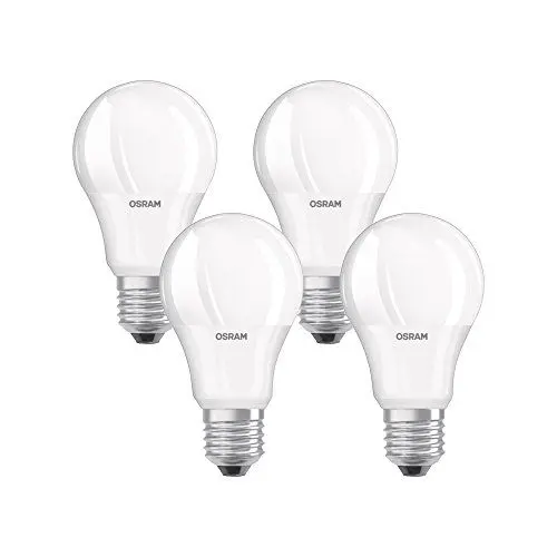 Produktbild: Osram LED Base Classic A Lampe, in Kolbenform mit E27-Sockel, nicht dimmbar, Ersetzt 60 Watt, Matt, Warmweiß - 2700 Kelvin, 4 Stück (1er-Pack)