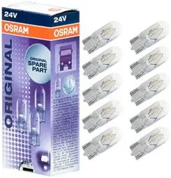 Produktbild: Osram Lampen mit Glasquetschsockeln für Lkw Position-, Stand-,Kennzeichenlicht , 10er Faltschachtel