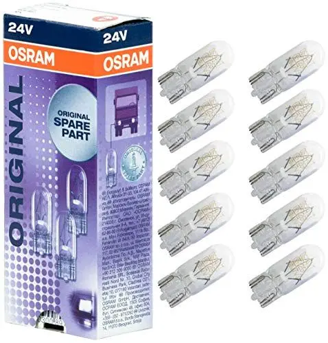 Produktbild: Osram Lampen mit Glasquetschsockeln für Lkw Position-, Stand-,Kennzeichenlicht , 10er Faltschachtel