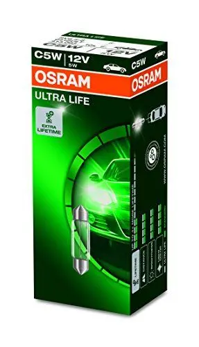 Produktbild: Osram ULTRA LIFE C5W Halogen, Innenbeleuchtung, 6418ULT, 12V PKW, Faltschachtel (10 Stück), Trasparente