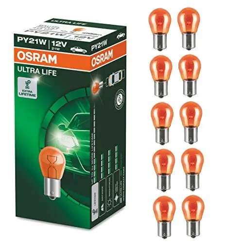 Produktbild: Osram ULTRA LIFE PY21W Halogen-Signallampe, Blinklicht, 7507ULT, 12V PKW, Faltschachtel (10 Stück)