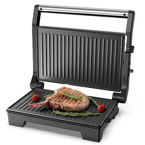 Produktbild: OSTBA Kontaktgrill für alle Toast, Steak und Panini Grill, 3-in-1-Kontaktgrill(Antihaftbeschichtung), mit Kontrollleuchte, 1000 Watt, leicht zu reinigen