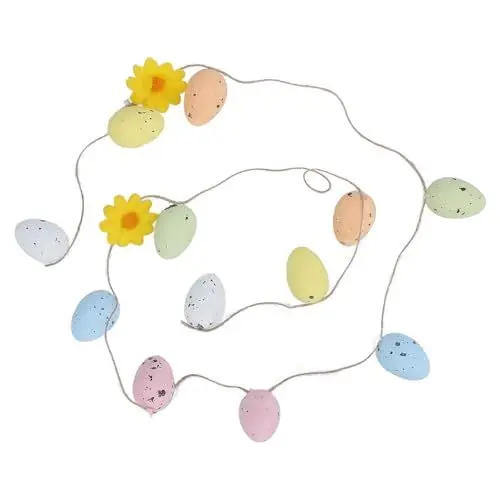 Produktbild: Ostereier-Girlanden-Dekorationen, Hängende Girlanden, Eier- und Gelbe Blumen-Dekoration, Party-Dekorationen Hängende Eier-Dekoration für Zuhause Oster-Partygeschenke Zubehör
