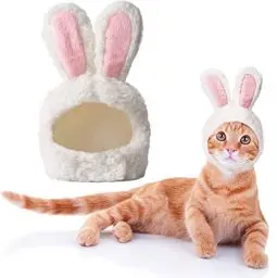 Produktbild: Osterkostüm für Katzen, lustiges Katzenoutfit, einstellbare Größe, Häschenkostüm für Katzen und Welpen, Hasenohren für Oster-Cosplay
