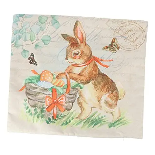 Produktbild: Ostern Kissenbezug Kissenbezüge Blumen Flachs Leinenunterlage