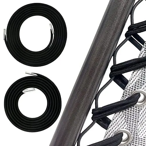 Produktbild: Ostlttyn Gummischnur für Relax-Liegestuhl, 4 Stück Gummibänder Ersatzteile Universal für Liegestuhl,Elastischer Stuhl Reparatur Kit, Zero Gravity Stuhl Ersatz Schnur, (2 x 2.4 m + 2 x 1.4 m), Schwarz