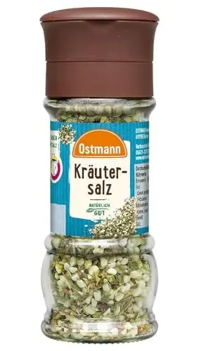 Produktbild: Ostmann Gewürze – Kräutersalz Mühle, Salz & feine Kräuter wie frisch aus dem Garten, zum Würzen für vegetarisches Essen, Fleisch und Fisch, vegan, 3 x 70 g