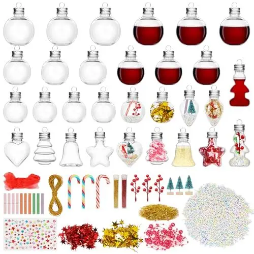 Produktbild: OSTWOLKE 30 Stück Weihnachtskugeln zum Befüllen, Christbaumkugeln Kunststoff, Weihnachtsbaumkugeln Plastik, Durchsichtige Weihnachtskugeln, Weihnachtsdeko Kugeln Geeignet zum Befüllen Aufhängen