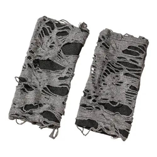 Produktbild: OSUWLSI 1 Paar Halloween Fingerlose Handschuhe Spinnennetz Spitzenhandschuhe Schwarze Punkhandschuhe für Halloween Party Kostüm Kostümzubehör