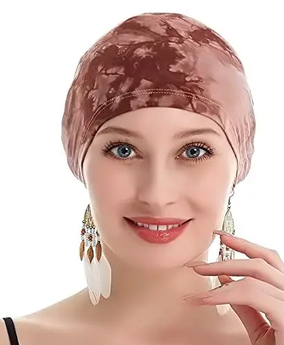 Produktbild: osvyo Bambus Chemo Kopfbedeckung für Frauen Haarausfall -Krebspatienten Kopfbedeckung Turban in Versiegelter Verpackung BRAUN