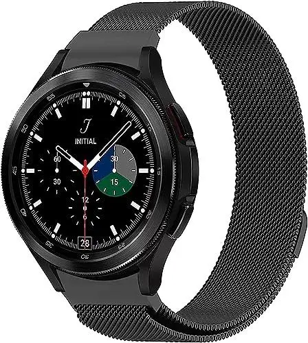 Produktbild: OTOPO Keine Lücke Armband Kompatibel Samsung Galaxy Watch 6/5/4 40mm 44mm,Watch 4/6 Classic Armband 47mm 46mm 43mm 42mm,Watch 5 Pro Armband, Milanese Loop Magnetisch Armbänder für Damen Herren