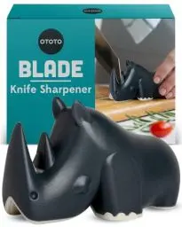 Produktbild: OTOTO Blade Knife Sharpener - Keep Knife Sharper with the Best Knife Sharpener - Fun Kitchen Gadgets BPA-free & Dishwasher-Safe - Dimensions: 3.62 x 1.69 x 2.09 inches
