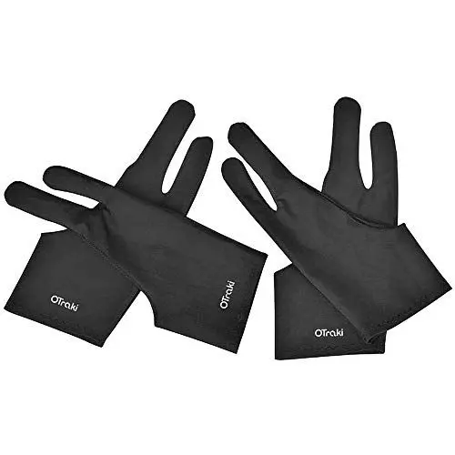 Produktbild: OTraki 4 Stück Antifouling Handschuh für Grafiktablett Drawing Glove Elastisch Digitale Zeichenhandschuhe Artist Glove Künstler Handschuh für Rechts und Links Graphics Tablet Pen-Monitor (S-7x18.5cm)