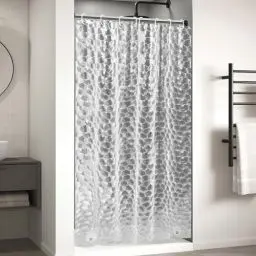 Produktbild: OTraki Duschvorhang 120 x 200 cm 100% Eva Shower Curtains mit Gewicht Bleiblock unten,Wasserdicht Antibakteriell Vorhang mit 8 Duschvorhangringen für Dusche Kinder