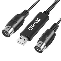 Produktbild: OTraki Midi USB Kabel Interface Konverter, 5 Polig In Out Midi zu USB Adapter Controller für Keyboard Piano Instrument auf Mac Computer PC Windows Laptop Musik Studio (2 m)