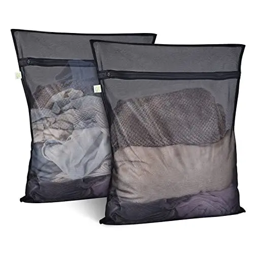 Produktbild: OTraki 2 Stück Wäschesack Waschmaschine Groß Wäschenetz 60x80cm Laundry Bag Schmutzwäsche Feinmaschig XL mit Reißverschluß für Fleecedecke Bettwäsche Gardinen Bettwäsche