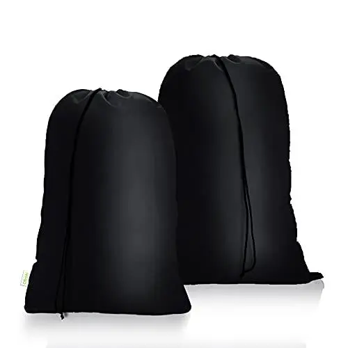 Produktbild: OTraki 2 Stück Wäschesack Reise Wäschesack Schmutzwäsche 60x80 cm Wäschetasche Faltbare Wäschebeutel Groß Aufbewahrungsbeutel Kleidung Tasche für Schlafsaal Schwarz
