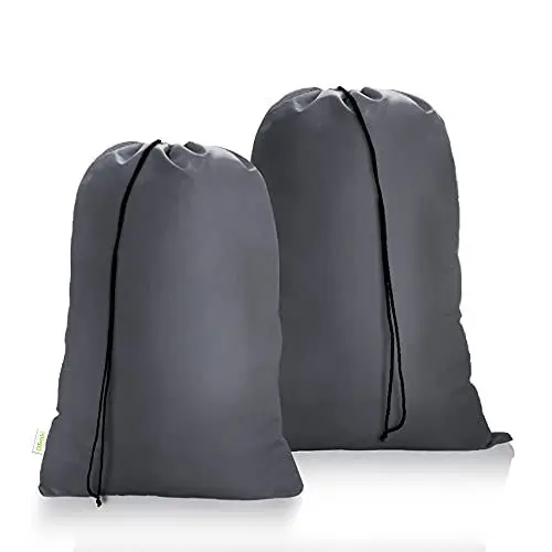 Produktbild: OTraki 2 Stück Wäschesäckes Reise Faltbarer Wäschesammler mit Kordelzug Schmutzwäsche Wäschebeutel Aufbewahrungsbeutel Kleidung Tasche für Schlafsaal und Reisen Wäscheraum (60x80cm)
