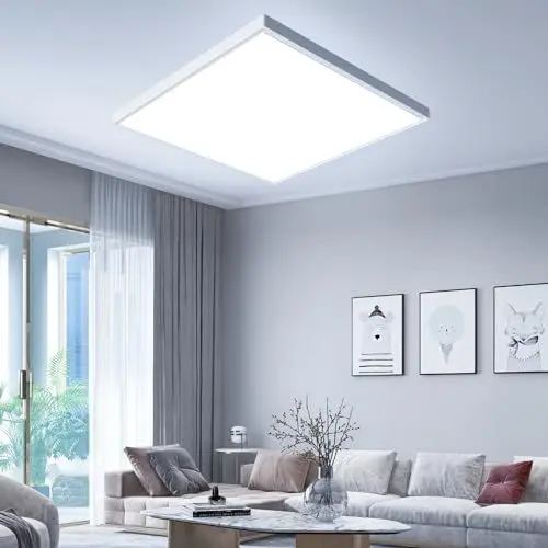 Produktbild: OTREN LED Deckenleuchte Flach, 24W Deckenlampe Quadrat Kaltesweiß 6500K, IP44 Modern Panel Lampe für Badezimmer Küche Wohnzimmer Schlafzimmer Flur, Ø23CM