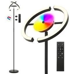 Produktbild: OTREN LED Stehlampe Wohnzimmer, RGB Deckenfluter Standlampe Dimmbar mit Fernbedienung & Touch-Steuerung, Standleuchte für Schlafzimmer, Büro Hotel, 28W, 182CM