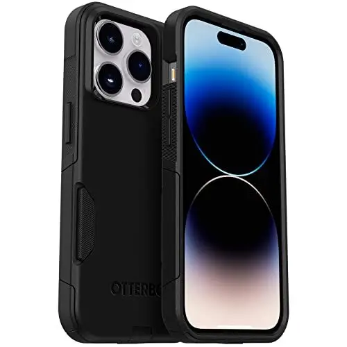 Produktbild: OtterBox Commuter Hülle für iPhone 14 Pro, sturzsicher, schützende Hülle, 3X antimikrobieller Schutz, Schwarz, Keine Einzelhandelsverpackung