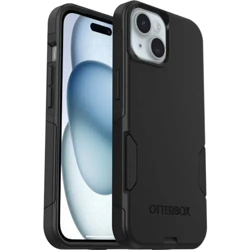 Produktbild: OtterBox Commuter Hülle für iPhone 15 / iPhone 14 / iPhone 13, sturzsicher, schützende Hülle, 3x getestet nach Militärstandard, Schwarz, Keine Einzelhandelsverpackung
