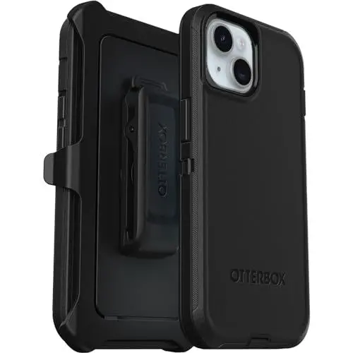 Produktbild: OtterBox Defender Hülle für iPhone 15 / iPhone 14 / iPhone 13, stoßfest, sturzsicher, Ultra-robust, schützende Hülle, 5X getestet nach Militärstandard, Schwarz