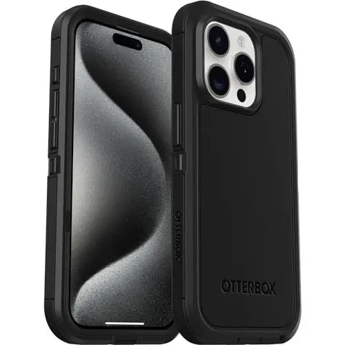 Produktbild: OtterBox Defender XT Hülle für iPhone 15 Pro mit MagSafe, stoßfest, Ultra-robust, schützende Hülle, 5X getestet nach Militärstandard, Schwarz