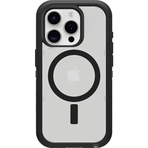 Produktbild: OtterBox Defender XT Hülle für iPhone 15 Pro mit MagSafe, stoßfest, Ultra-robust, schützende Hülle, 5X getestet nach Militärstandard, Transparent/Schwarz, Keine Einzelhandelsverpackung